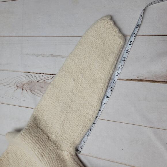 Vintage Rey Wear Wool hand knit Bolivia chunky heavy cream cardigan sweater - Picture 8 of 8